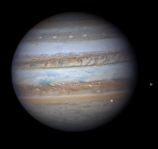 Jupiter 9th June 2017 with Europa and Io